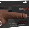 7,5" Hollow Squirting Strap-on with Balls natural