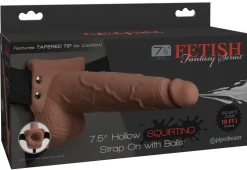 7,5" Hollow Squirting Strap-on with Balls natural