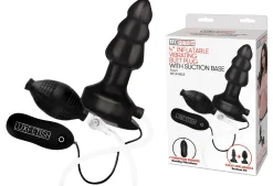 4” Inflatable Vibrating Butt Plug with Suction Base