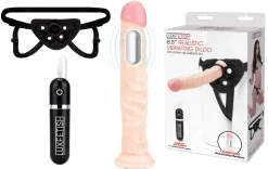 8.5" Realistic Vibrating Dildo & Strap-on Harness Set