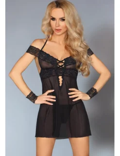 Afica Shirt, Panty & Cuffs schwarz