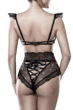 BH-Set aus feinster Spitze 2tlg. schwarz 15300
