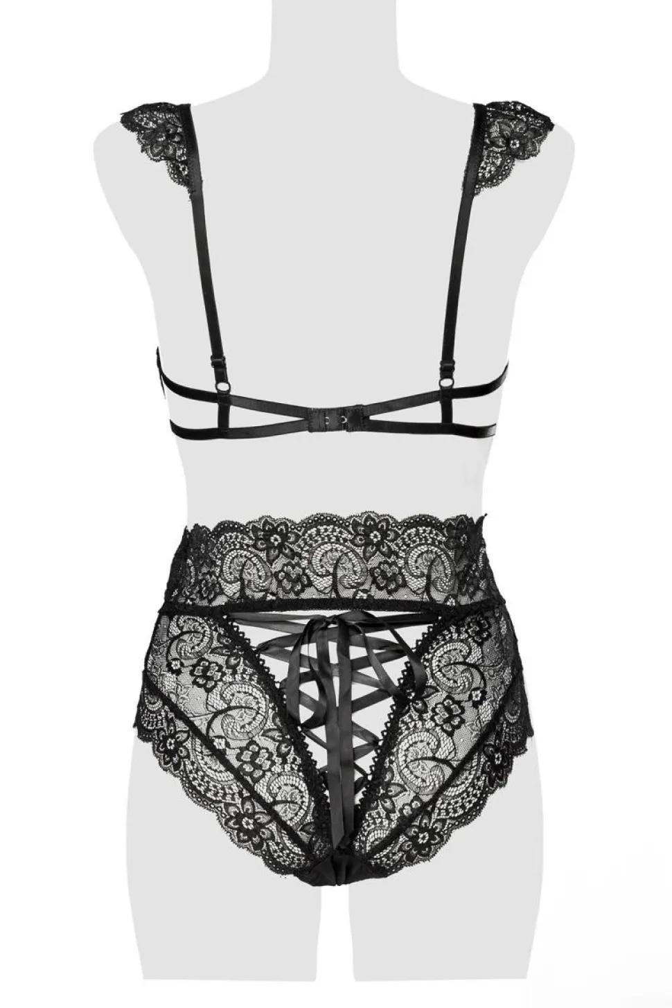 BH-Set aus feinster Spitze 2tlg. schwarz 15300