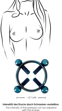 Blue Moon Edelstahl-Nippelklemmen Sexspielzeug BDSM Bondage