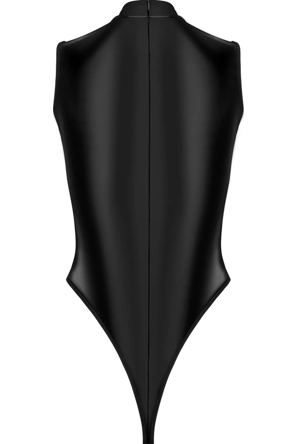 Body aus Spitze und Wetlook mit Reißverschluss