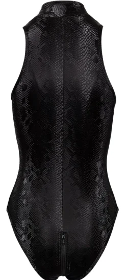 Body in Schlangenhaut-Optik mit Reißverschluss Clubwear Dessous