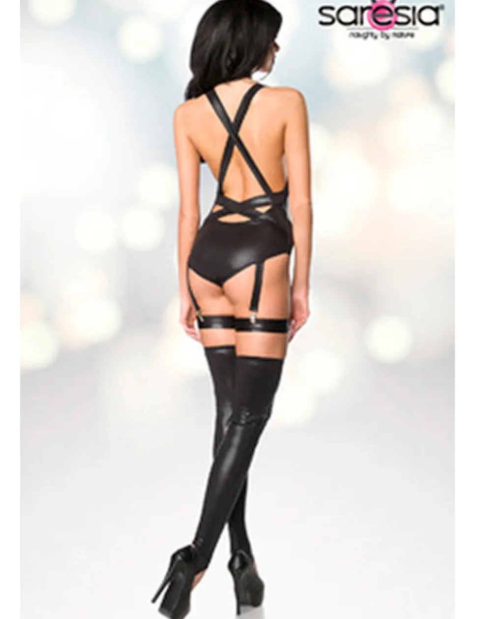 Body-Set mit Strapsbändern & Stulpen