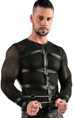 Bondage Langarm-Shirt schwarz