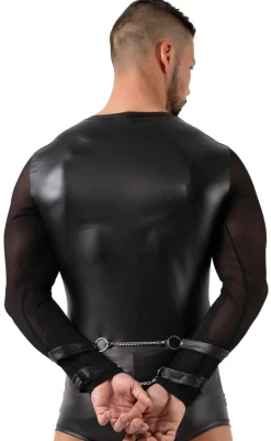 Bondage Langarm-Shirt schwarz