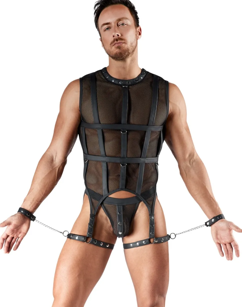 Bondage Set mit Harness und Jockstrap aus dehnbarem Material
