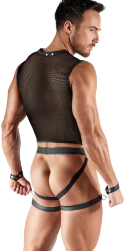 Bondage Set mit Harness und Jockstrap aus dehnbarem Material