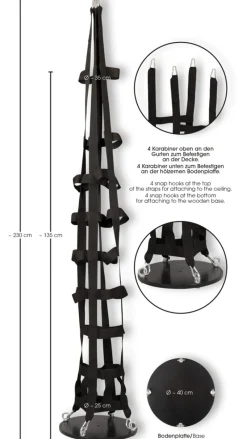 Bondage-Käfig zum Aufhängen aus reißfesten Textilgurten und robuster Stehplatte