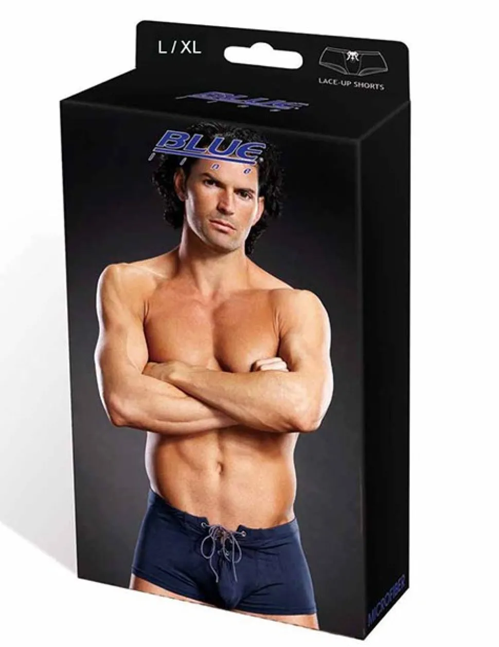 Boxer mit Schnürung in dunkel blau