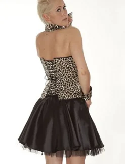 Brust-Korsett Satin leopard