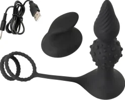 Butt Plug with Cock and Ball Rings mit Fernbedienung