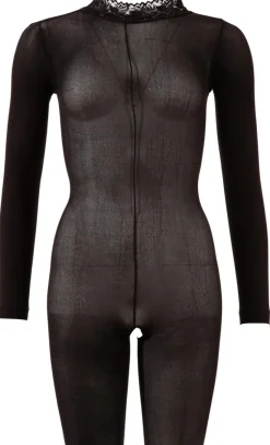 Catsuit Langarm Ouvert schwarz