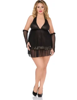 Chemise + Armstulpen SB/1023 schwarz