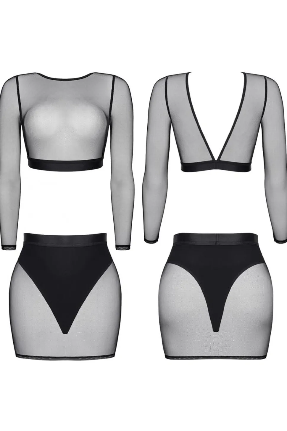 Clubwear Set aus feinem dehnbarem Material mit Gummibund