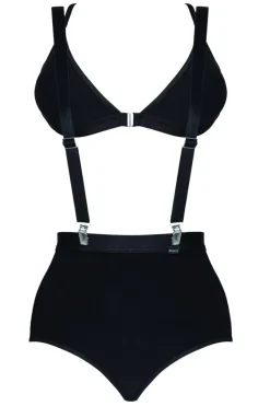 Clubwear Set aus weichem Material mit Gummibändern und Metallclips