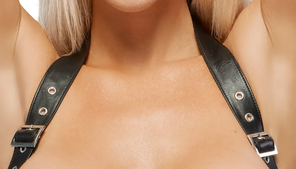 Corsage aus feinem Leder mit Schnürrung