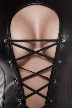 Corsagen-Kleid mit Stehkragen und Nieten