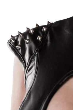 Corsagen-Kleid mit Stehkragen und Nieten