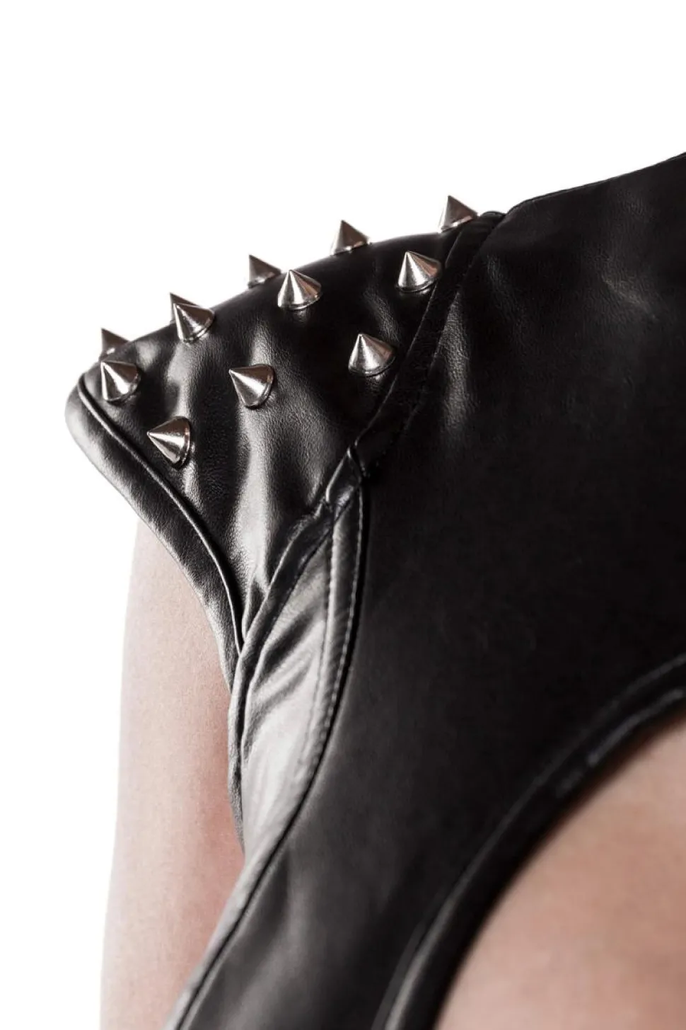 Corsagen-Kleid mit Stehkragen und Nieten