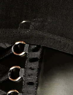 Corsagen-Top - Powerwetlook & zarter Tüll