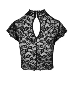 Crop Top aus Spitze mit Rückenschlitz