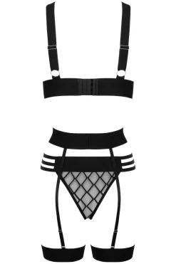 Dessous Set aus Netzmaterial 3 teilig