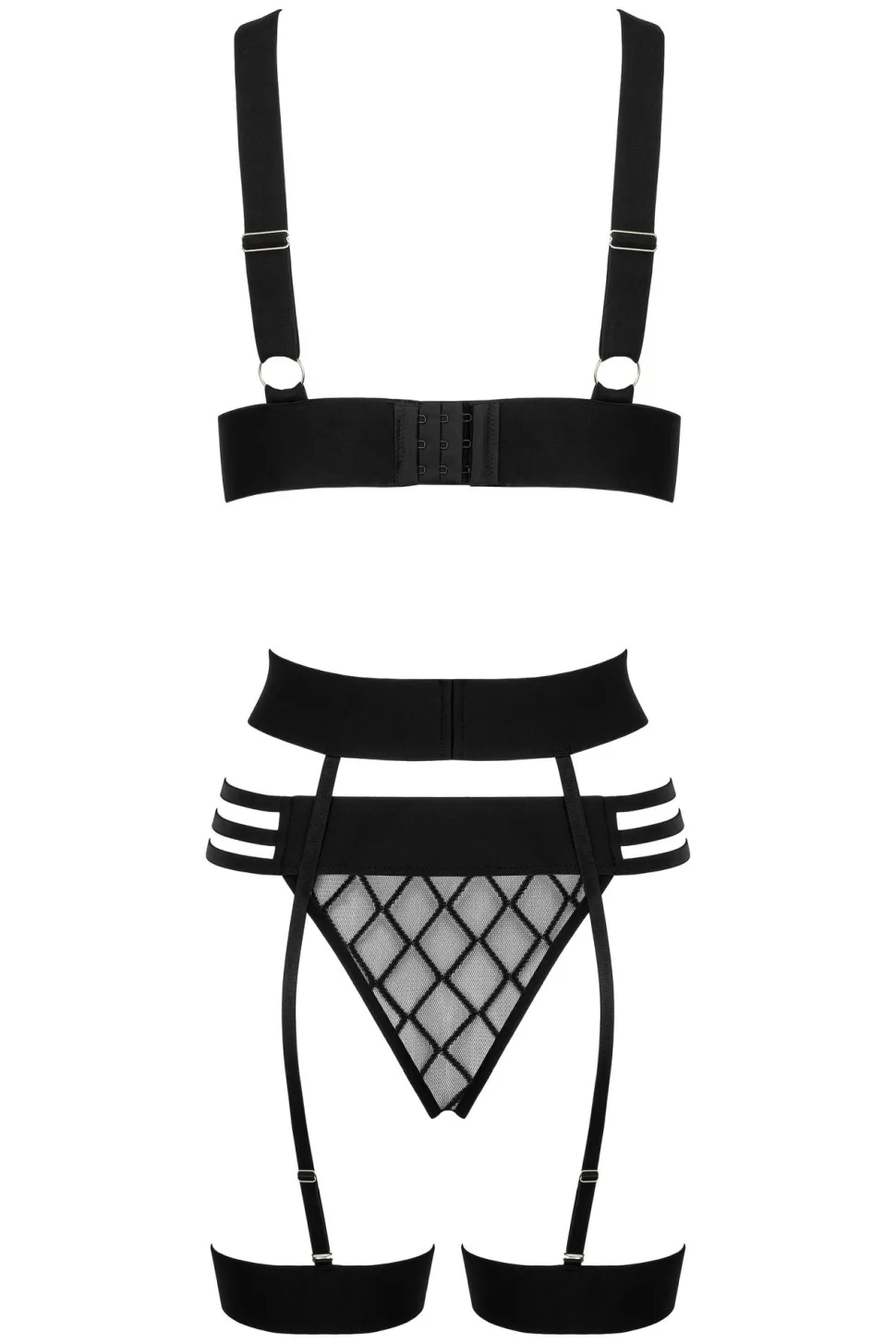 Dessous Set aus Netzmaterial 3 teilig