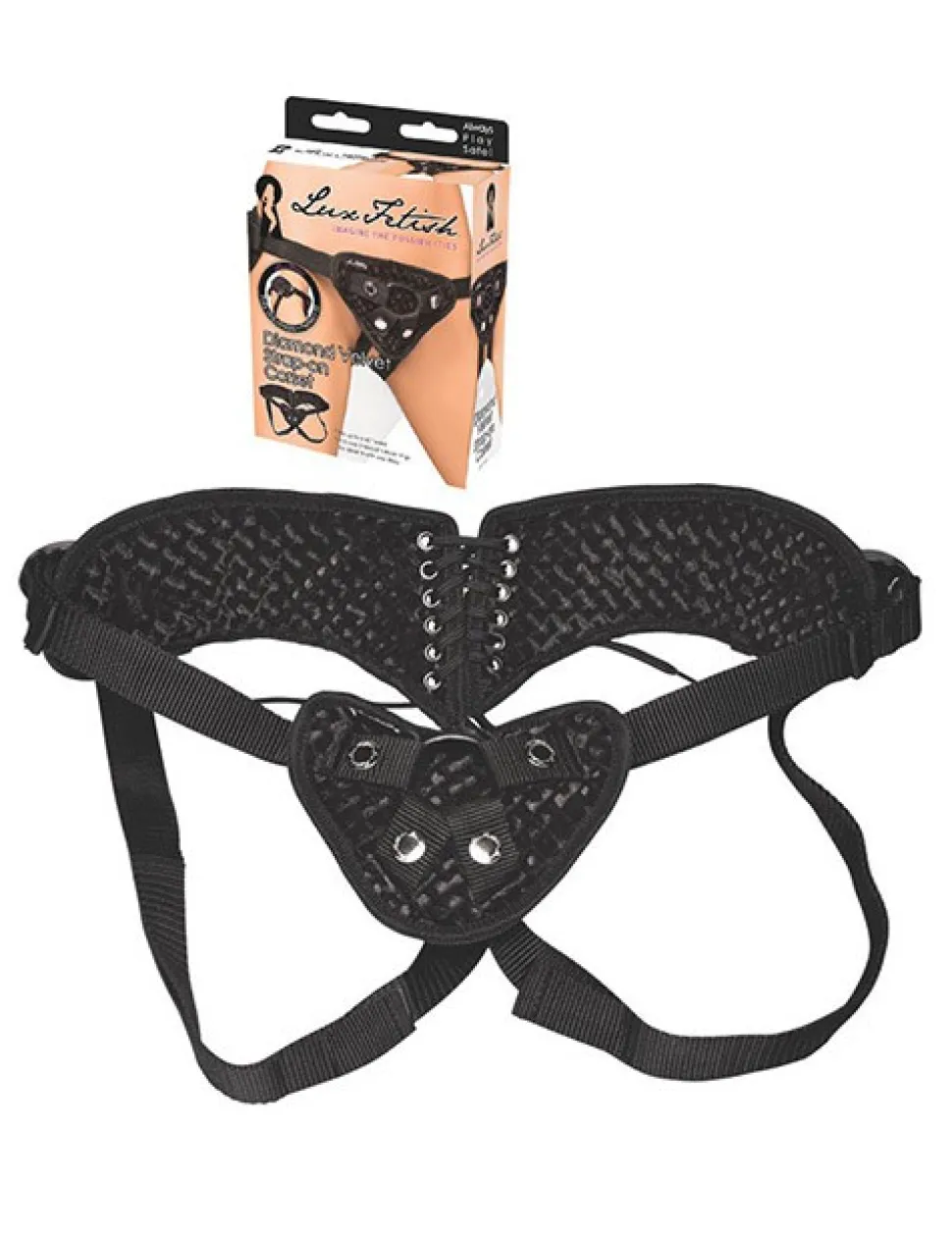 Diamond Velvet schwarz Strap-On Corset
