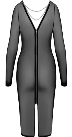 Durchsichtiges Midikleid mit Kettendetails