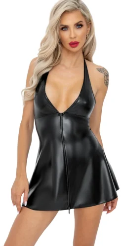 Exklusives Minikleid aus edlem Material in Schlangenhaut-Optik mit Reißverschluss