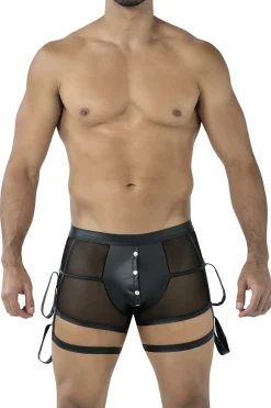 Fesselnde Short mit Netzmaterial