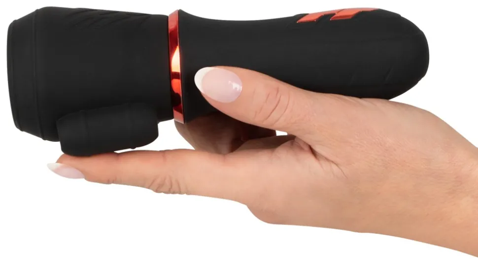 Glans Masturbator mit 2 Motoren schwarz