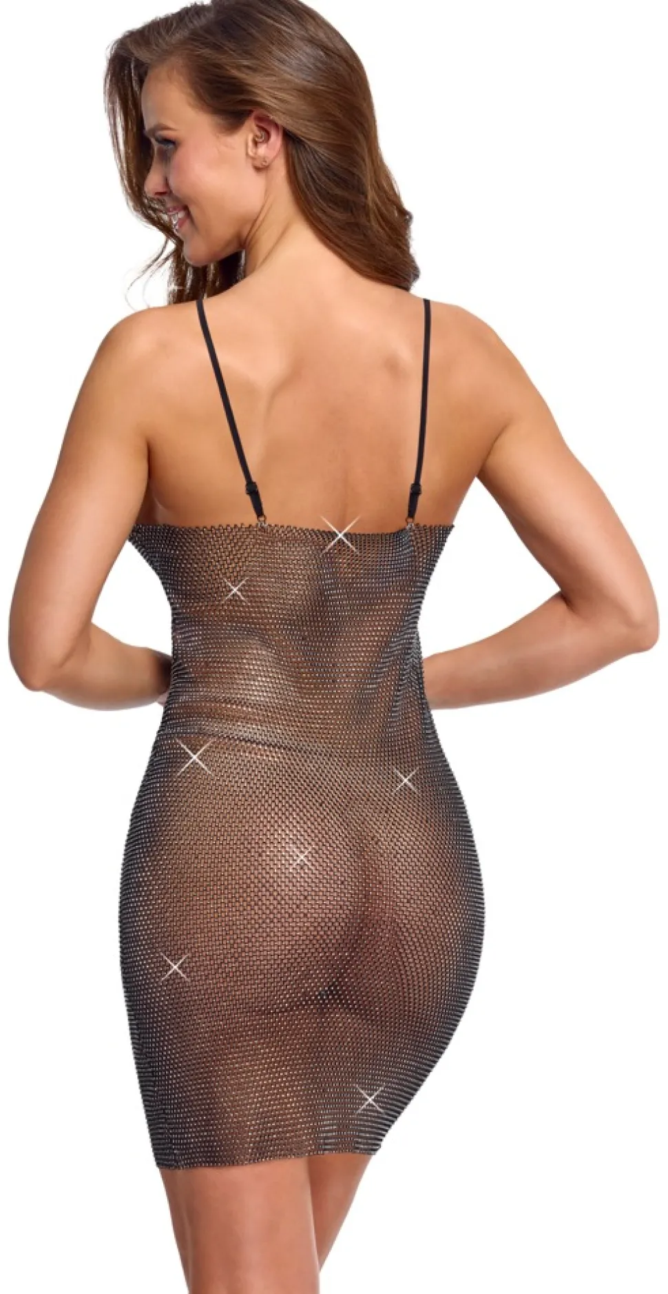 Glitzer Minikleid aus Netz