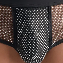 Glitzer Pants mit Netzeinsätze für besondere Momente