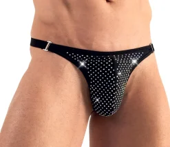 Glitzer String schwarz