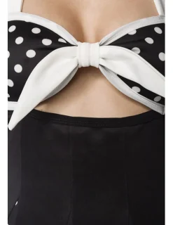 Godet-Kleid mit Schleife