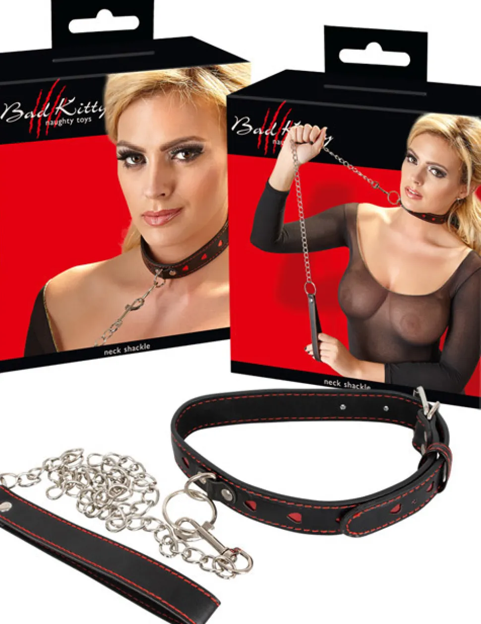 Halsfessel und Leine schwarz