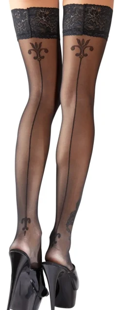 Halterlose Nahtstrümpfe schwarz