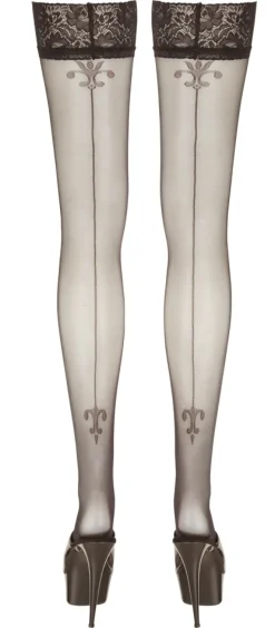 Halterlose Nahtstrümpfe schwarz