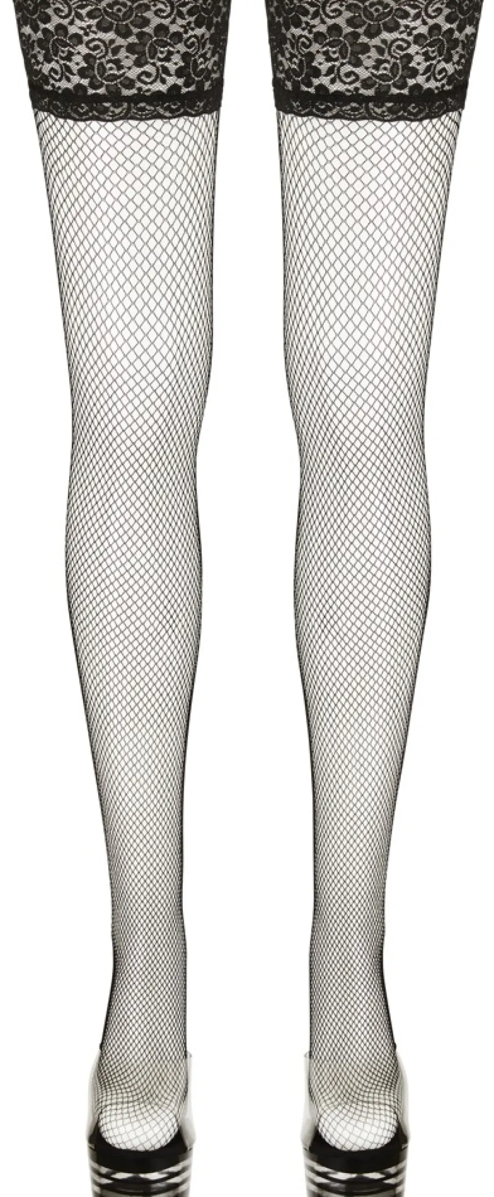 Halterlose Netzstrümpfe schwarz