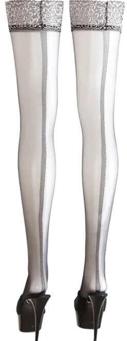 Halterlose Strümpfe mit Naht schwarz