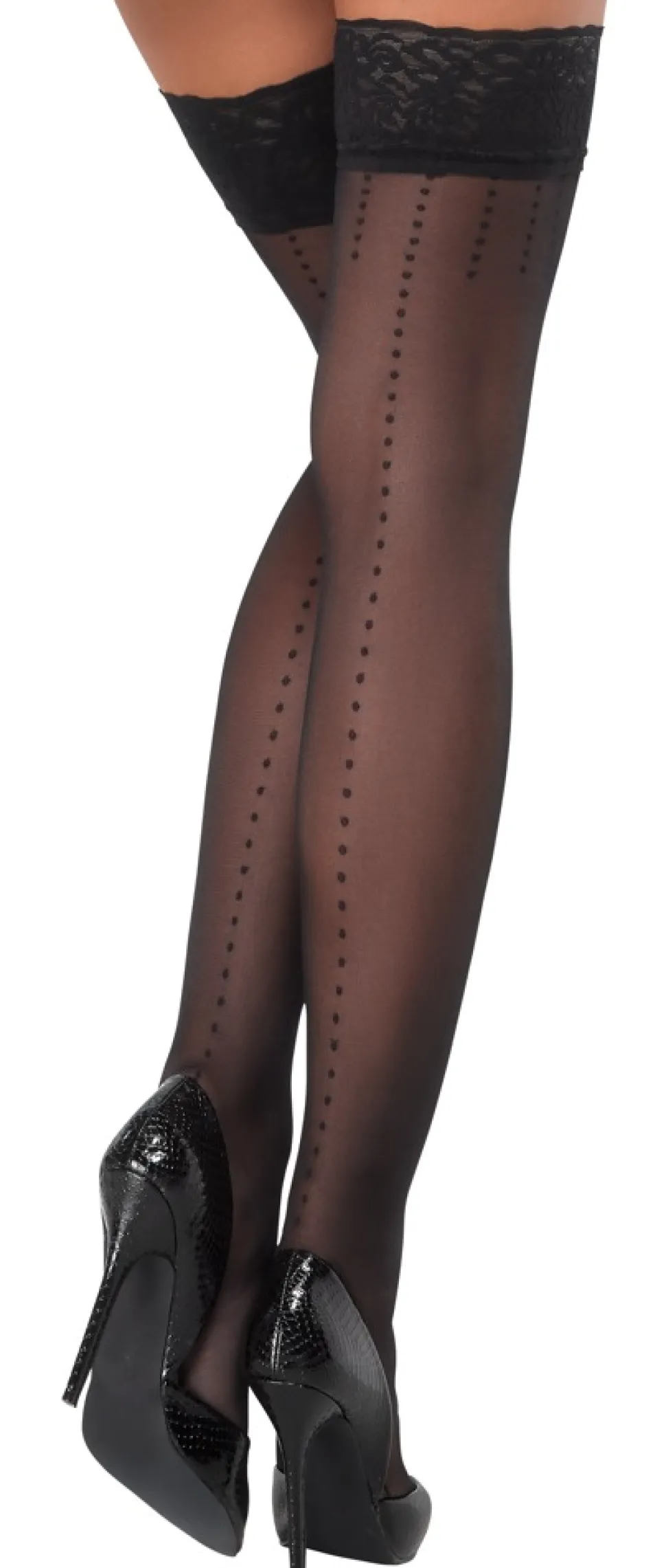 Halterlose Strümpfe mit Pünktchen