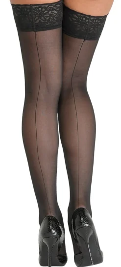 Halterlose Strümpfe mit schöner Naht