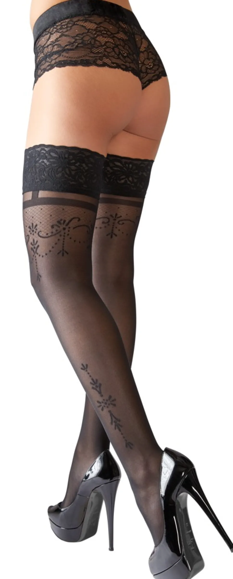 Halterlose Strümpfe schwarz