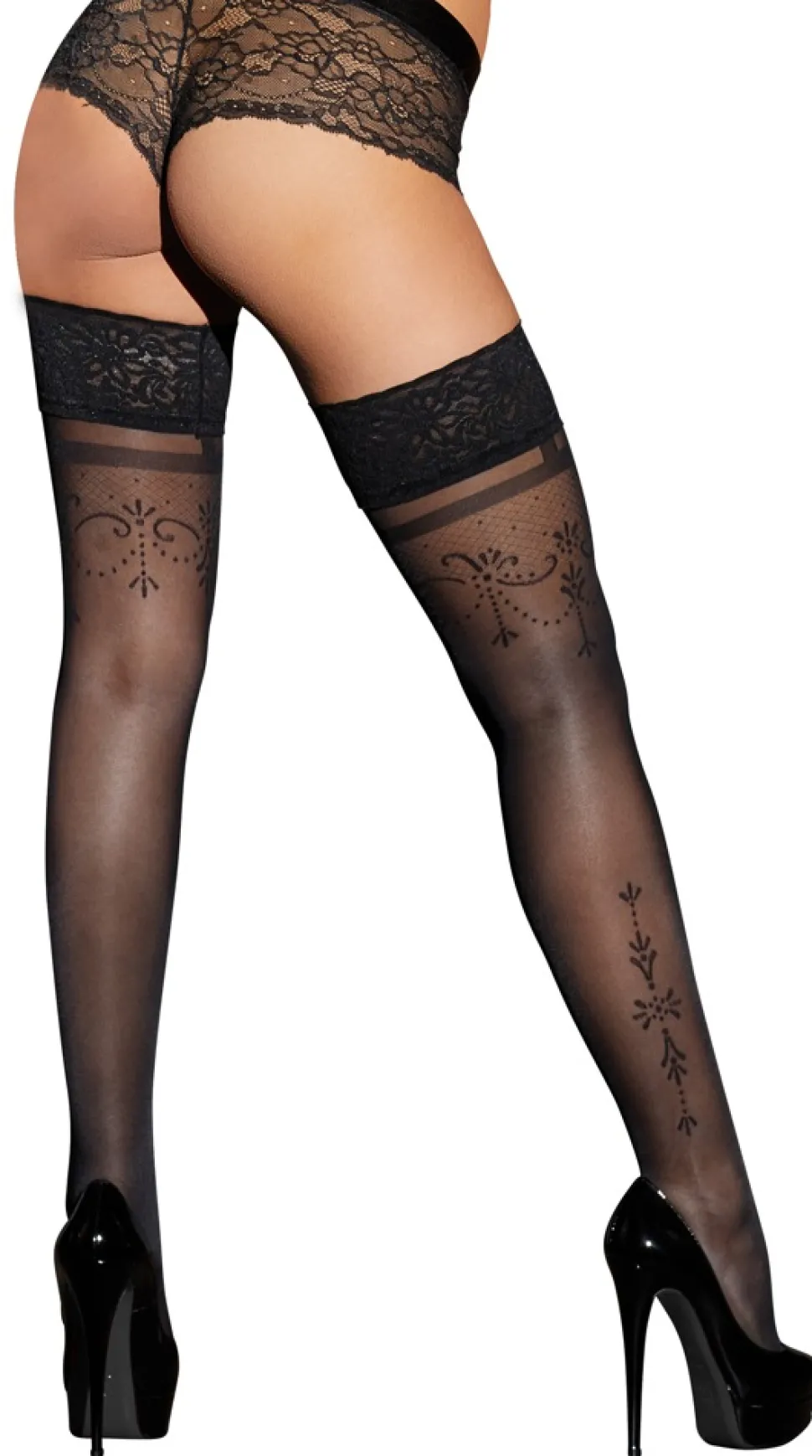 Halterlose Strümpfe schwarz