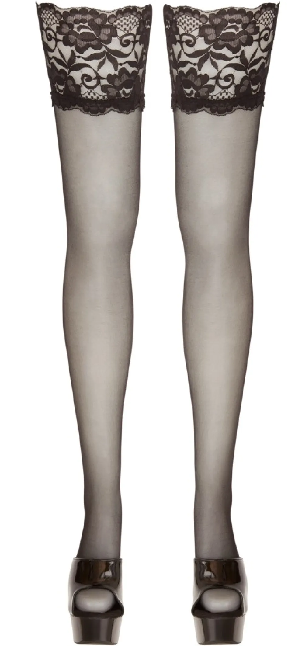 Halterlose Strümpfe schwarz